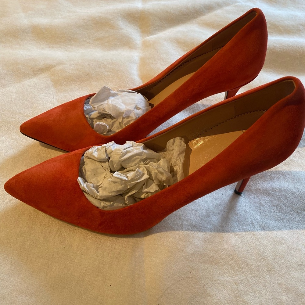J. Crew Suede Orange Size 12 Elsie Pump